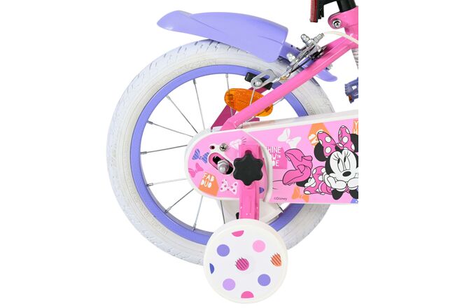 Disney Minnie Kinderfiets - Meisjes - 14 inch - Roze - Twee handremmen