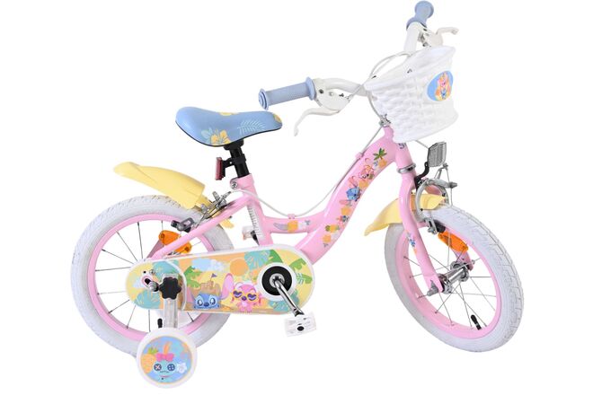 Disney Stitch Børnecykel - Pigecykel - 14 tommer - Lyserød - To håndbremser