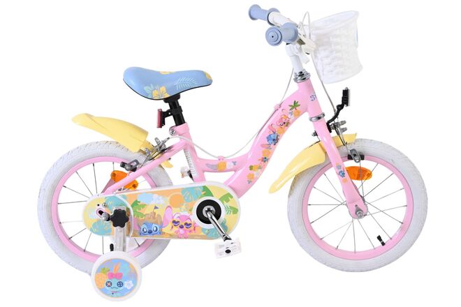 Disney Stitch Børnecykel - Pigecykel - 14 tommer - Lyserød - To håndbremser
