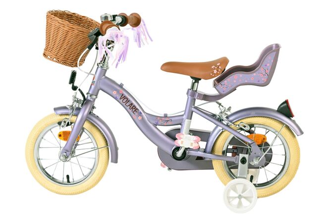 Volare Blossom Børnecykel - Piger - 12 tommer - Lilla - To håndbremser