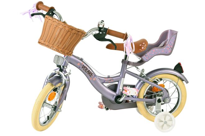 Volare Blossom Børnecykel - Piger - 12 tommer - Lilla - To håndbremser