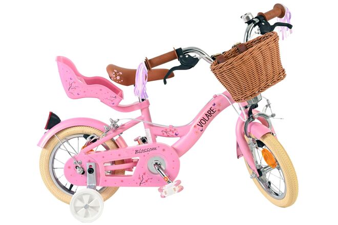Volare Blossom Børnecykel - Piger - 12 tommer - Lyserød - To håndbremser