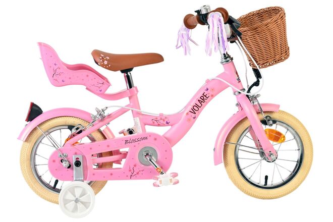 Volare Blossom Børnecykel - Piger - 12 tommer - Lyserød - To håndbremser
