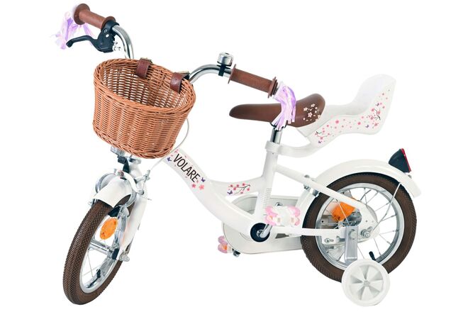 Volare Blossom Børnecykel - Piger - 12 tommer - Hvid