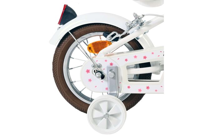 Volare Blossom Børnecykel - Pigecykel - 12 tommer - Hvid - To håndbremser