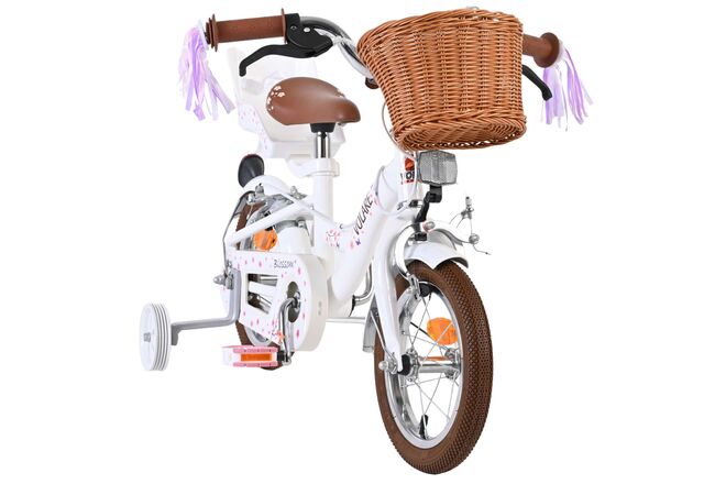 Volare Blossom Børnecykel - Pigecykel - 12 tommer - Hvid - To håndbremser