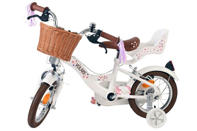 Volare Blossom Børnecykel - Pigecykel - 12 tommer - Hvid - To håndbremser