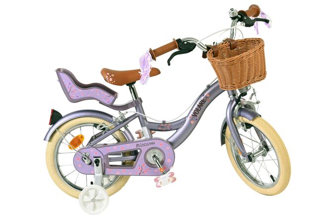 Volare Blossom Børnecykel - Pigecykel - 14 tommer - Lilla - To håndbremser