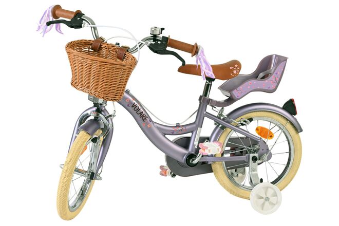 Volare Blossom Børnecykel - Pigecykel - 14 tommer - Lilla - To håndbremser