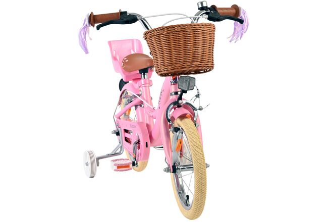 Volare Blossom Børnecykel - Pigecykel - 14 tommer - Pink - To håndbremser