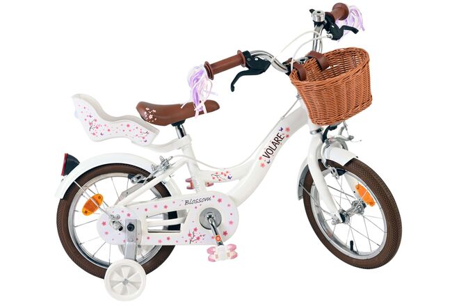 Volare Blossom Børnecykel - Pigecykel - 14 tommer - Hvid - To håndbremser