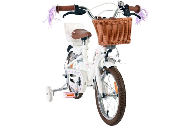 Volare Blossom Børnecykel - Pigecykel - 14 tommer - Hvid - To håndbremser