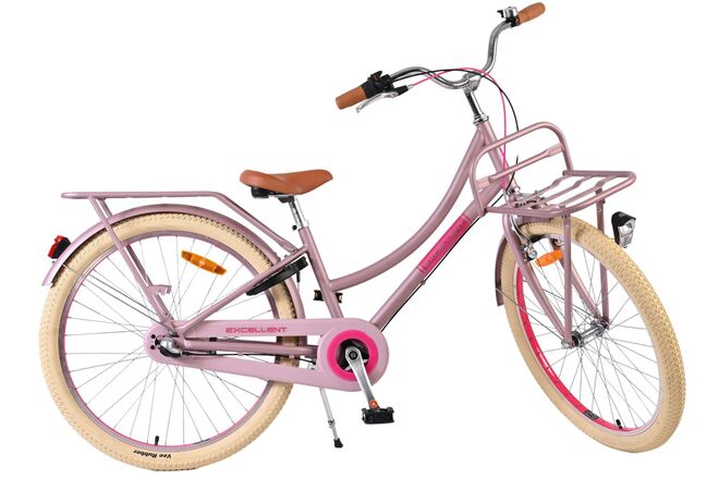 Volare Excellent Børnecykel - Piger - 24 tommer - Matlyserød - 3 gear