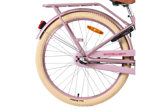 Volare Excellent Børnecykel - Piger - 24 tommer - Matlyserød - 3 gear