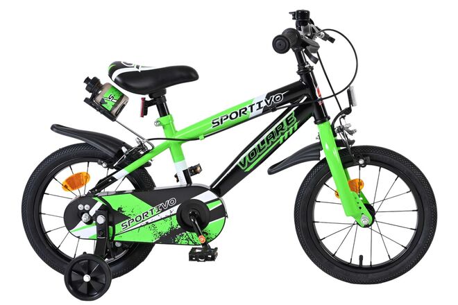 Volare Sportivo Kinderfiets – Jongens – 14 inch – Groen Zwart – Twee Handremmen Volare Sportivo Kinderfiets – Jongens – 14 inch – Groen Zwart – Twee Handremmen