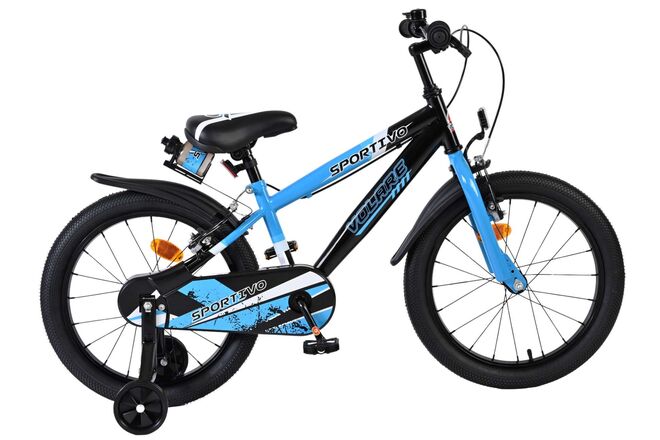Volare Sportivo Børnecykel - Drenge - 18 tommer - Blå Sort - To håndbremser
