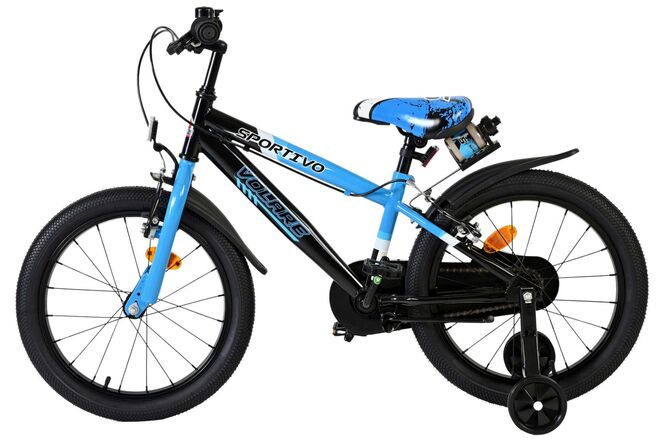 Volare Sportivo Børnecykel - Drenge - 18 tommer - Blå Sort - To håndbremser