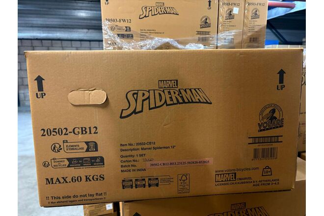 Spider-Man Kinderfiets - Jongens - 12 inch - Blauw/Rood