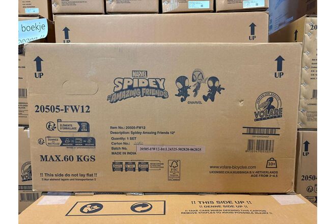 Rower dziecięcy Spidey - Chłopcy - 12 cali - Niebieski - Dwa hamulce ręczne