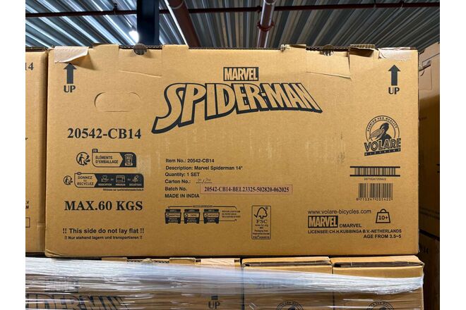 Marvel Spider-Man Kinderfiets - Jongens - 14 inch - Rood/Blauw