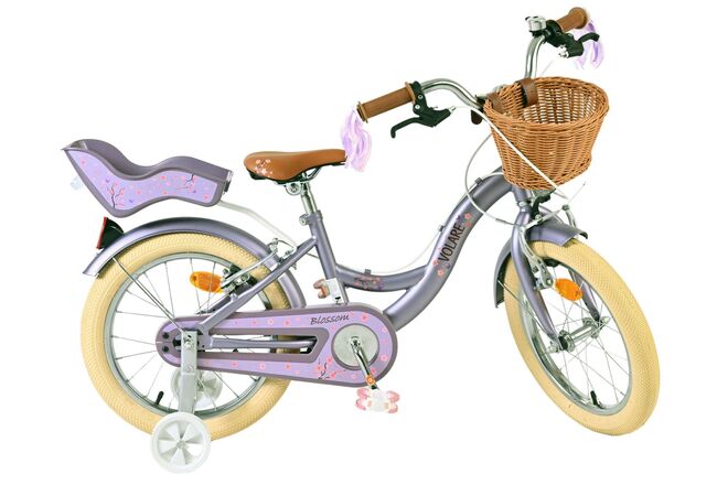 Rower dziecięcy Volare Blossom - dziewczęcy - 16 cali - fioletowy - dwa hamulce ręczne
