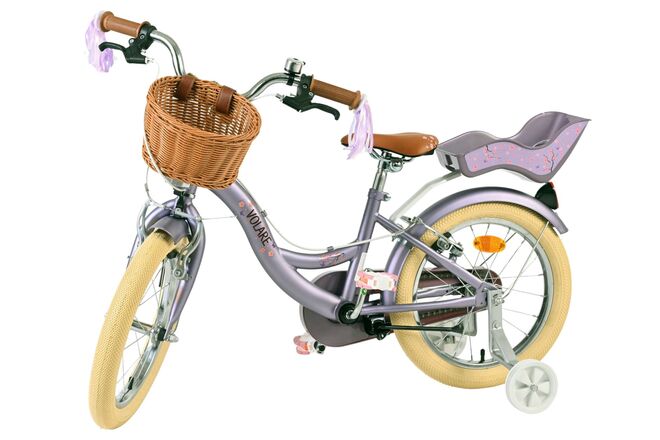 Rower dziecięcy Volare Blossom - dziewczęcy - 16 cali - fioletowy - dwa hamulce ręczne