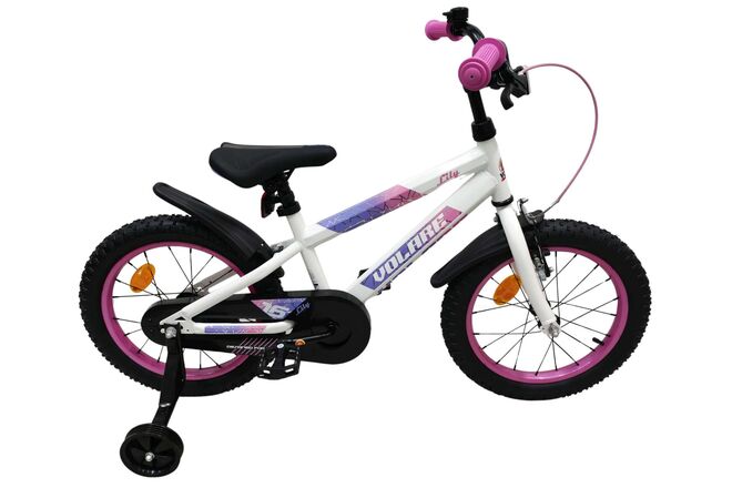 Volare Lily Kinderfiets – Meisjes – 16 inch – Wit Roze Paars Volare Lily Kinderfiets – Meisjes – 16 inch – Wit Roze Paars
