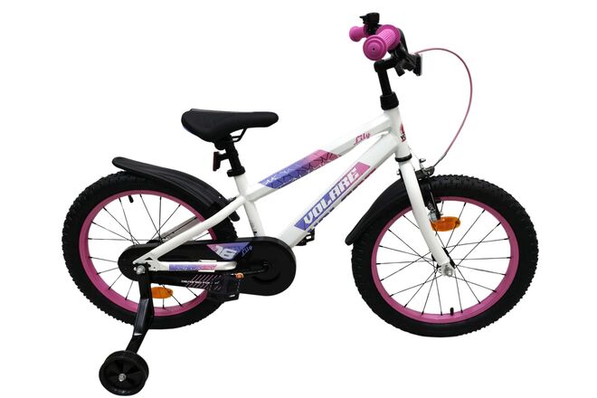 Volare Lily Kinderfiets – Meisjes – 18 inch – Wit Roze Paars Volare Lily Kinderfiets – Meisjes – 18 inch – Wit Roze Paars