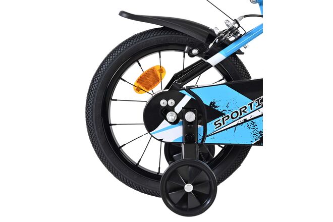 Volare Sportivo Kinderfiets - Jongens - 14 inch - Blauw Zwart - Twee Handremmen