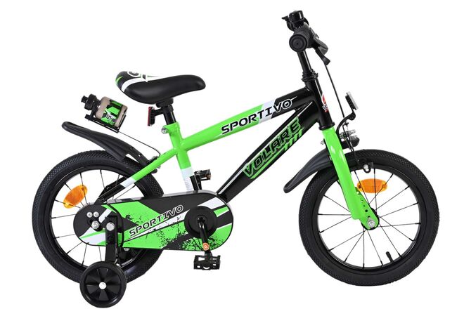 Volare Sportivo Børnecykel - Drenge - 14 tommer - Grøn Sort