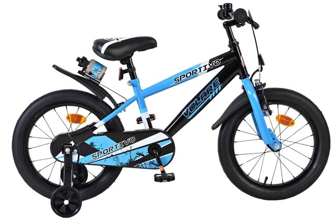 Volare Sportivo Kinderfiets – Jongens – 16 inch – Blauw Zwart Volare Sportivo Kinderfiets – Jongens – 16 inch – Blauw Zwart
