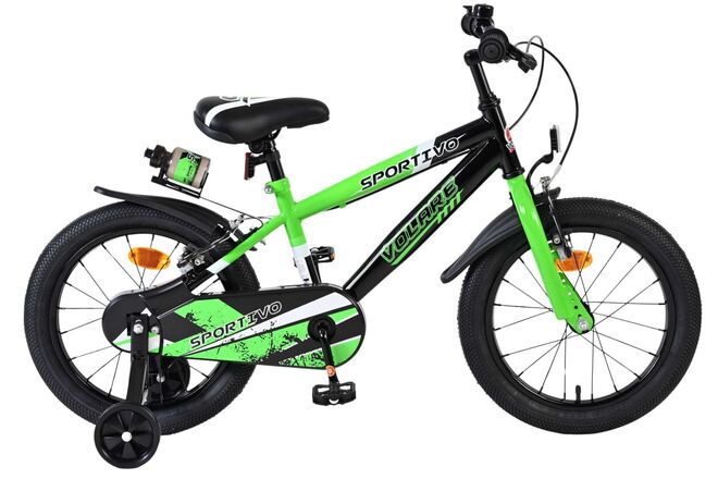 Volare Sportivo Kinderfiets – Jongens – 16 inch – Groen Zwart – Twee Handremmen Volare Sportivo Kinderfiets – Jongens – 16 inch – Groen Zwart – Twee Handremmen