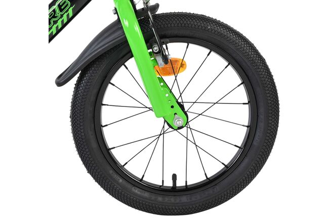 Volare Sportivo Kinderfiets - Jongens - 16 inch - Groen Zwart - Twee Handremmen