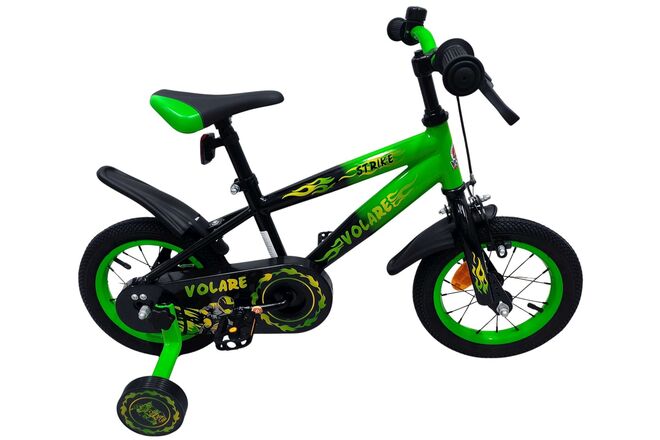 Volare Strike Kinderfiets - Jongens - 12 inch - Zwart Groen