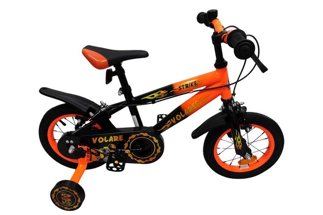 Volare Strike Kinderfiets - Jongens - 12 inch - Zwart Oranje - Twee Handremmen