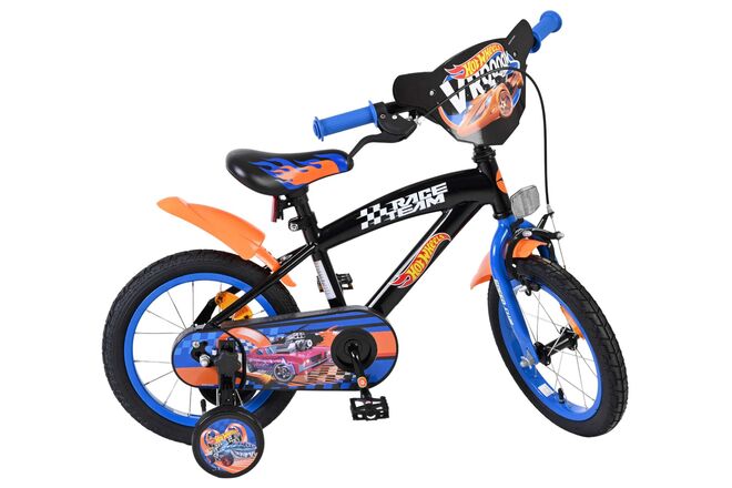 Hot Wheels Kinderfahrrad – Jungen – 14 Zoll – Schwarz, Orange, Blau