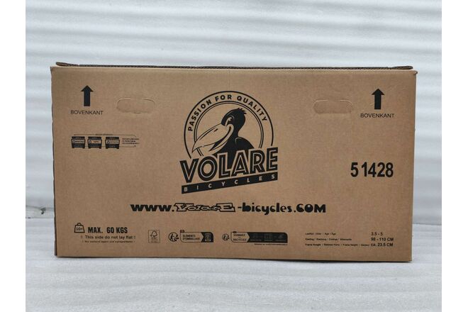 Volare Strike Kinderfiets - Jongens - 14 inch - Zwart Groen - Twee handremmen