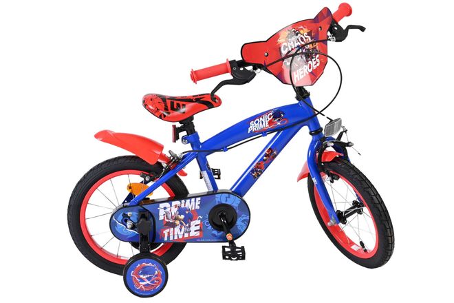 Sonic Prime Kinderfiets - Jongens - 14 inch - Blauw Rood - Twee handremmen