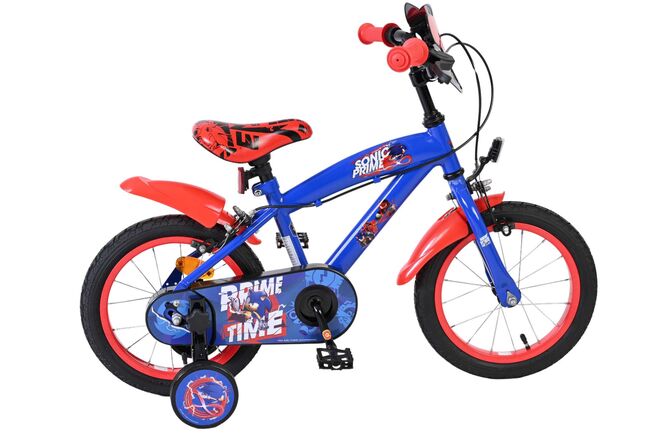Sonic Prime Kinderfiets - Jongens - 14 inch - Blauw Rood - Twee handremmen