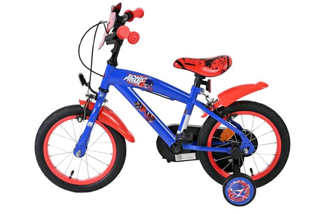 Sonic Prime Kinderfiets - Jongens - 14 inch - Blauw Rood - Twee handremmen