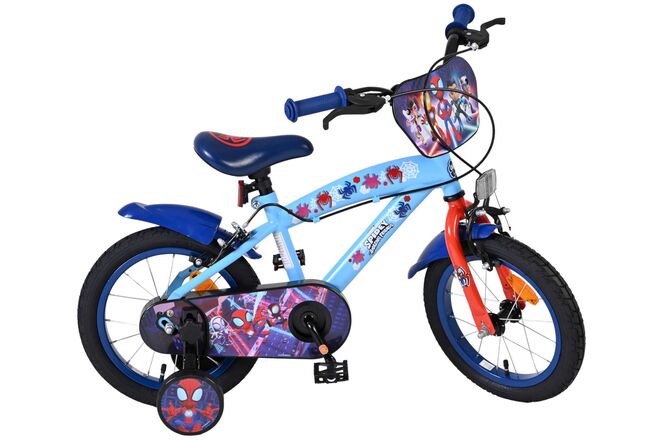 Spidey Kinderfiets - Jongens - 14 inch - Blauw Rood - Twee handremmen