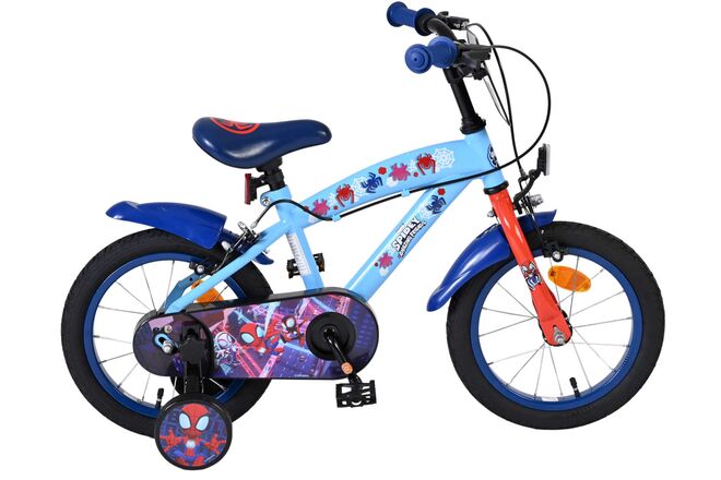 Spidey Kinderfiets - Jongens - 14 inch - Blauw Rood - Twee handremmen
