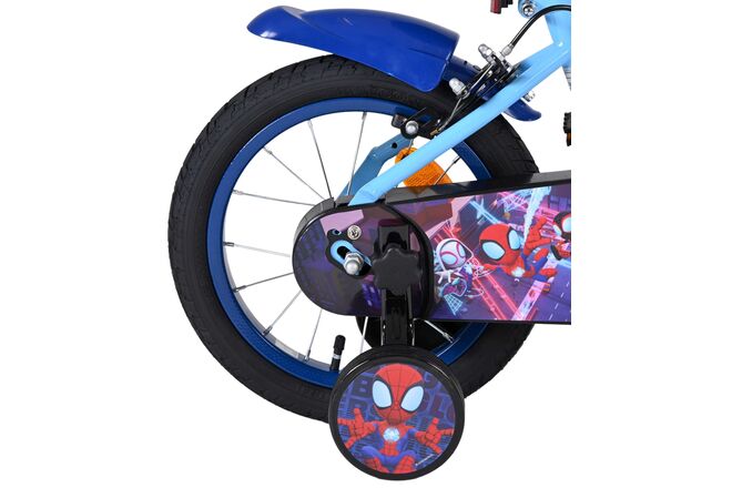 Spidey Kinderfiets - Jongens - 14 inch - Blauw Rood - Twee handremmen