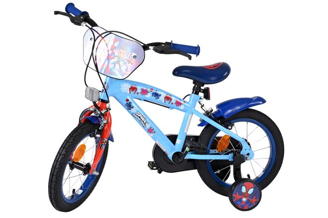 Spidey Kinderfiets - Jongens - 14 inch - Blauw Rood - Twee handremmen