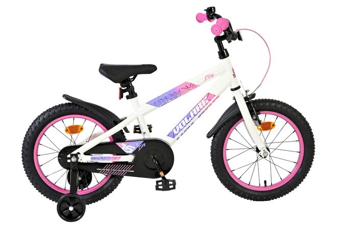 Volare Lily Kinderfiets – Meisjes – 16 inch – Wit Roze Paars