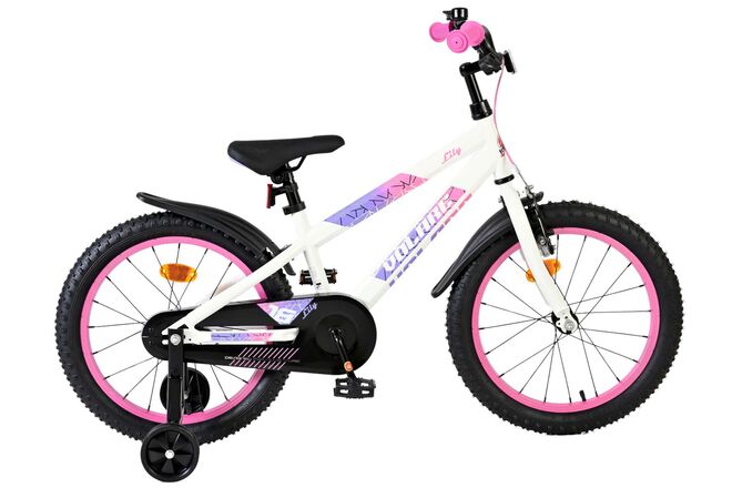 Volare Lily Kinderfiets – Meisjes – 18 inch – Wit Roze Paars