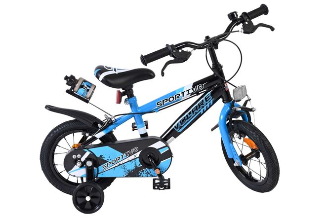Volare Sportivo Kinderfahrrad - Jungen - 12 Zoll - Blau Schwarz - Zwei Handbremsen