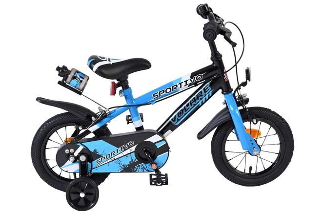 Volare Sportivo Kinderfahrrad - Jungen - 12 Zoll - Blau Schwarz - Zwei Handbremsen