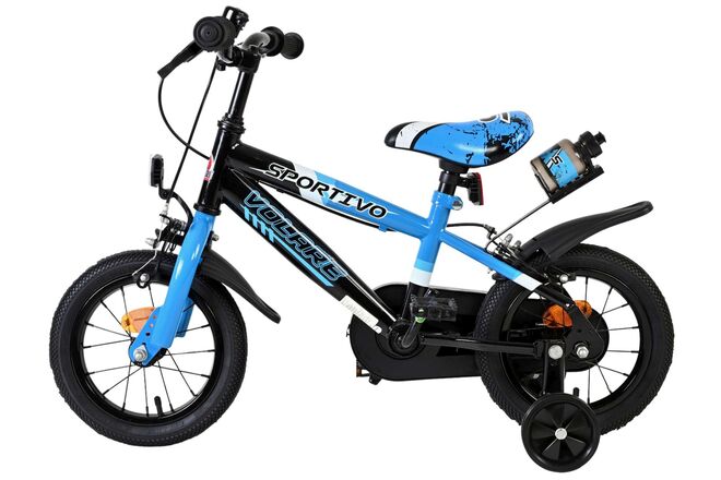 Volare Sportivo Kinderfahrrad - Jungen - 12 Zoll - Blau Schwarz - Zwei Handbremsen