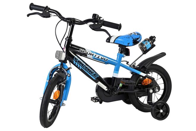 Volare Sportivo Kinderfahrrad - Jungen - 12 Zoll - Blau Schwarz - Zwei Handbremsen